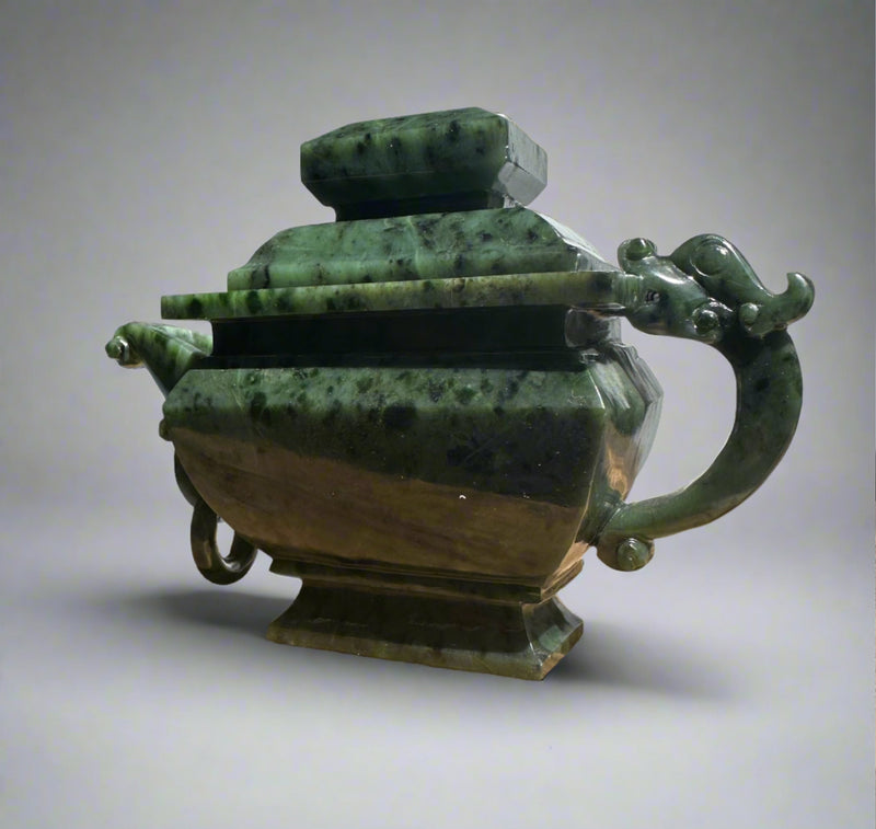 Canadian River Jade Teapot, 6.75"