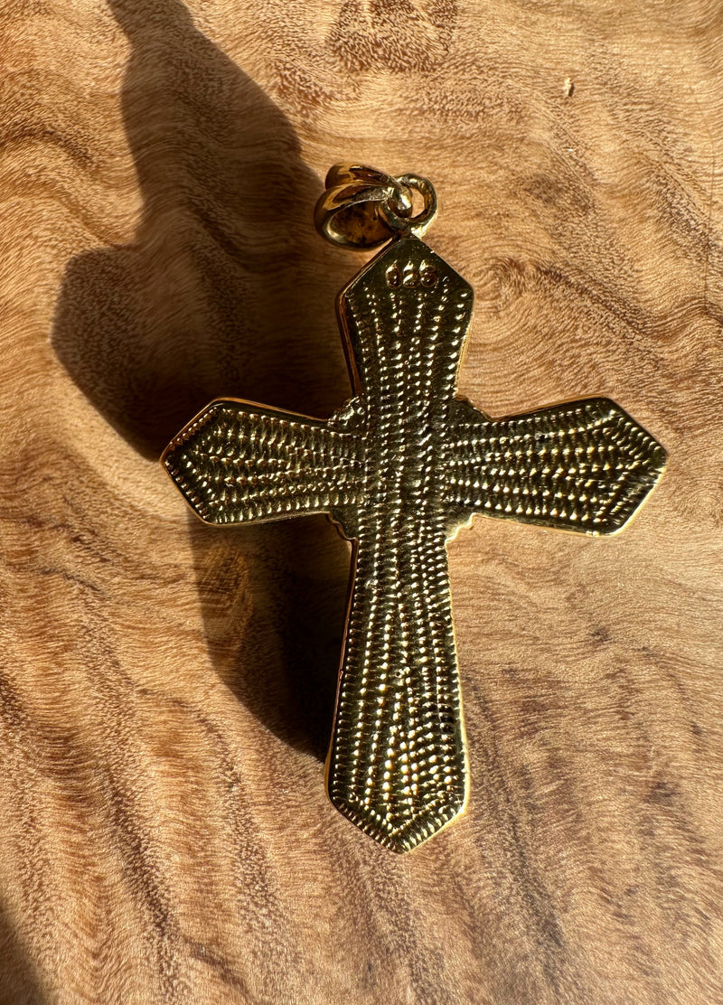 AA Grade Siberian Jade Vermeil Cross Pendant* - Only 1