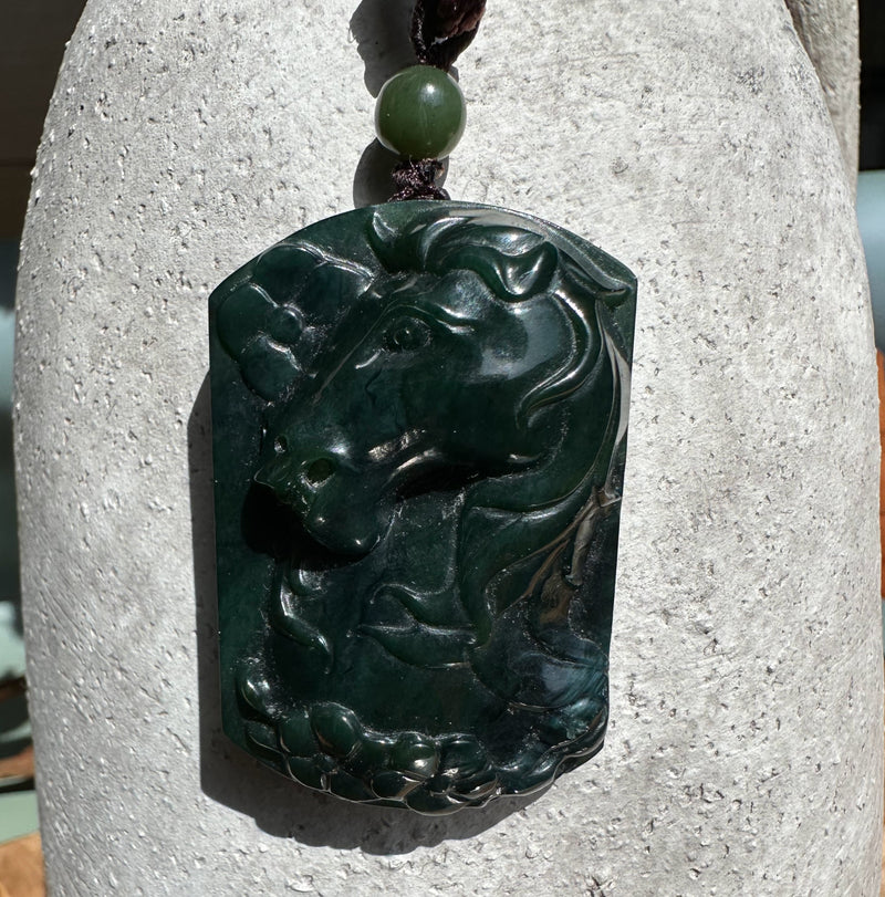 Jade Horse Pendant, 53mm*