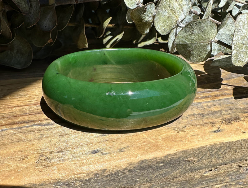 Jade Oval Bangle 53.5x19mm - Canadian Nephrite Jade