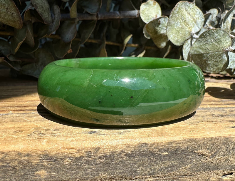 Jade Oval Bangle 53.5x19mm - Canadian Nephrite Jade