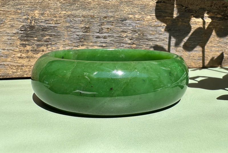 Jade Oval Bangle 53.5x19mm - Canadian Nephrite Jade