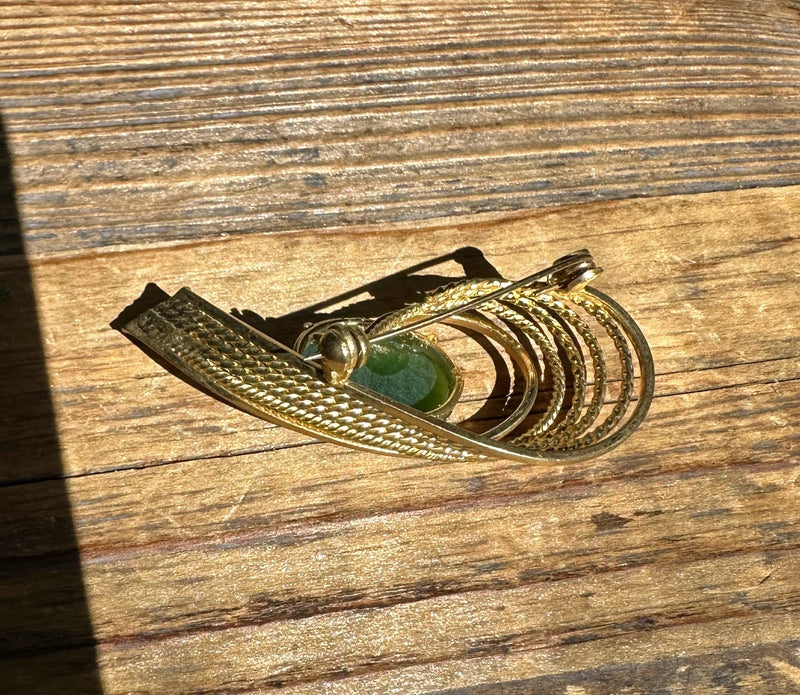 Vintage Canadian Jade Brooch