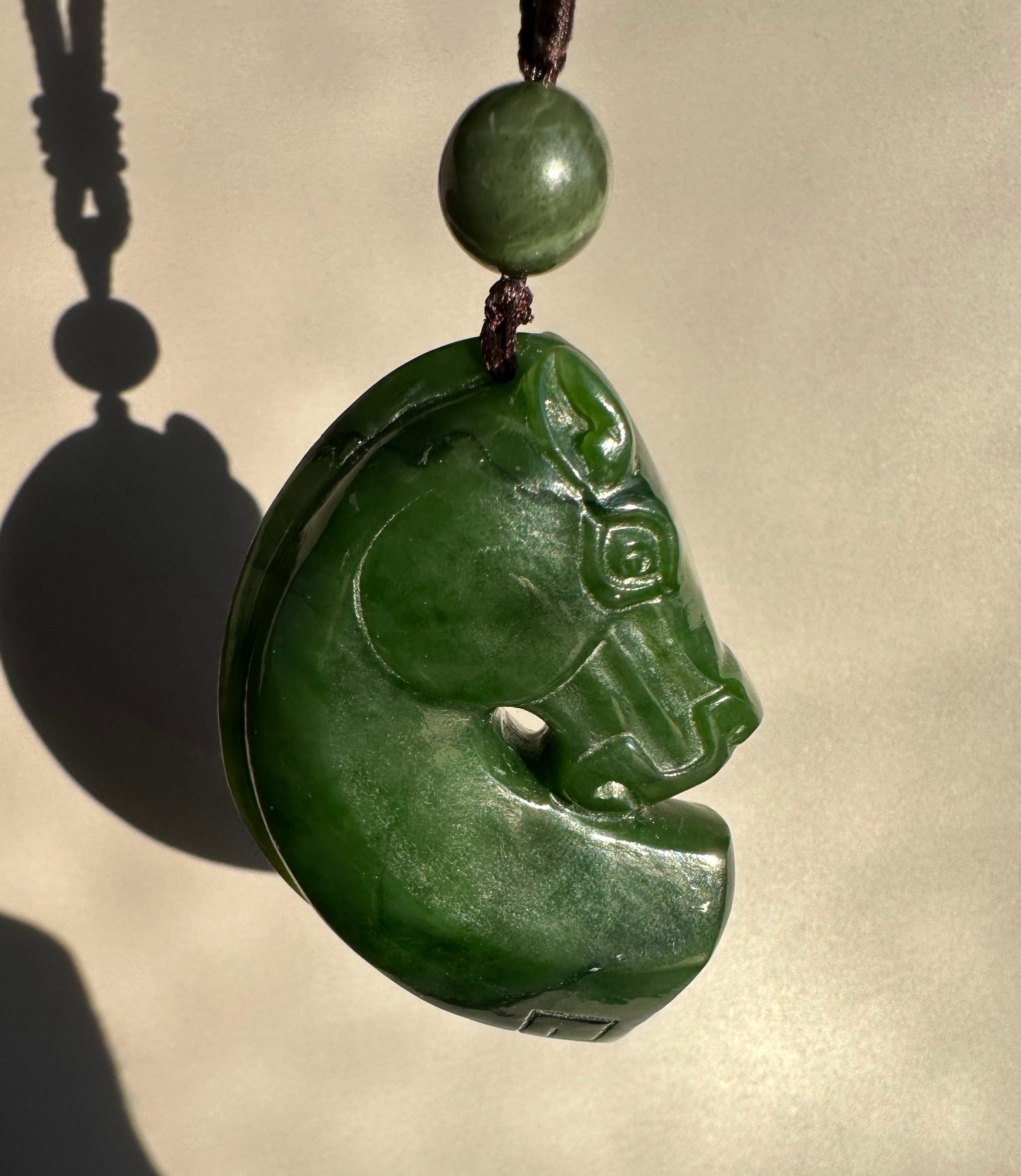 Canadian Jade Horse Pendant, 2.1