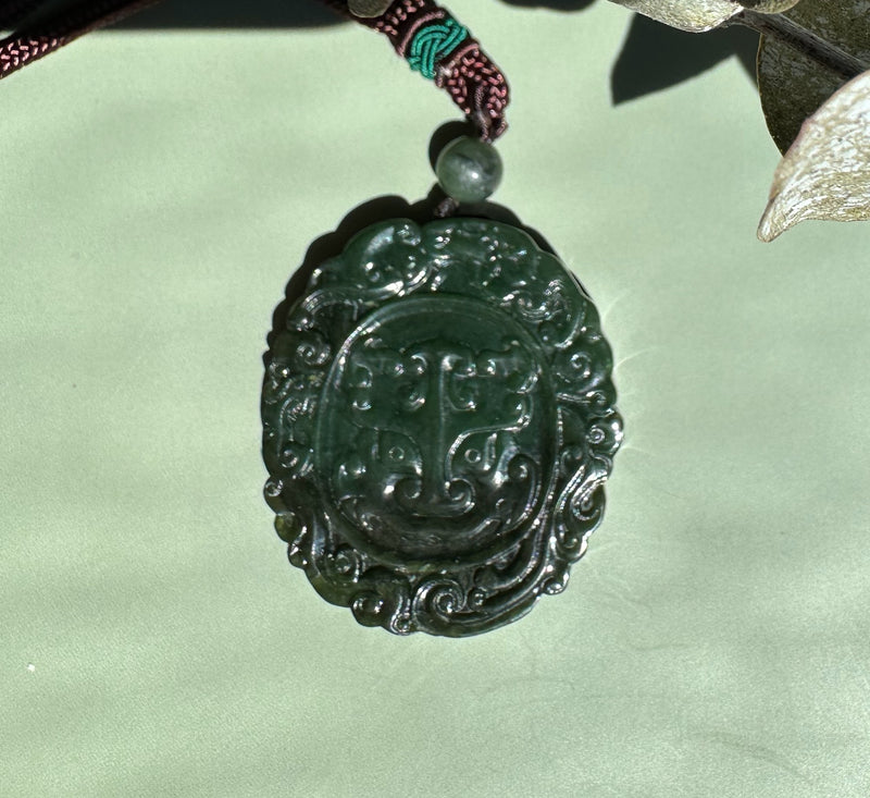 Canadian Jade Ku Lou Pendant - 46mm