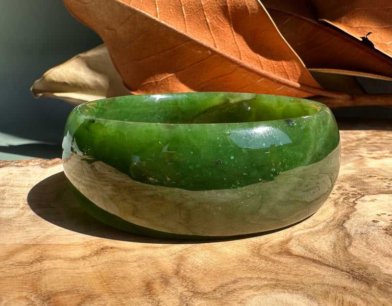 Wide Cassiar Jade Bangle - 59.5x25mm (as is)