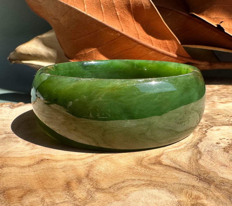 Wide Cassiar Jade Bangle - 59.5x25mm (as is)