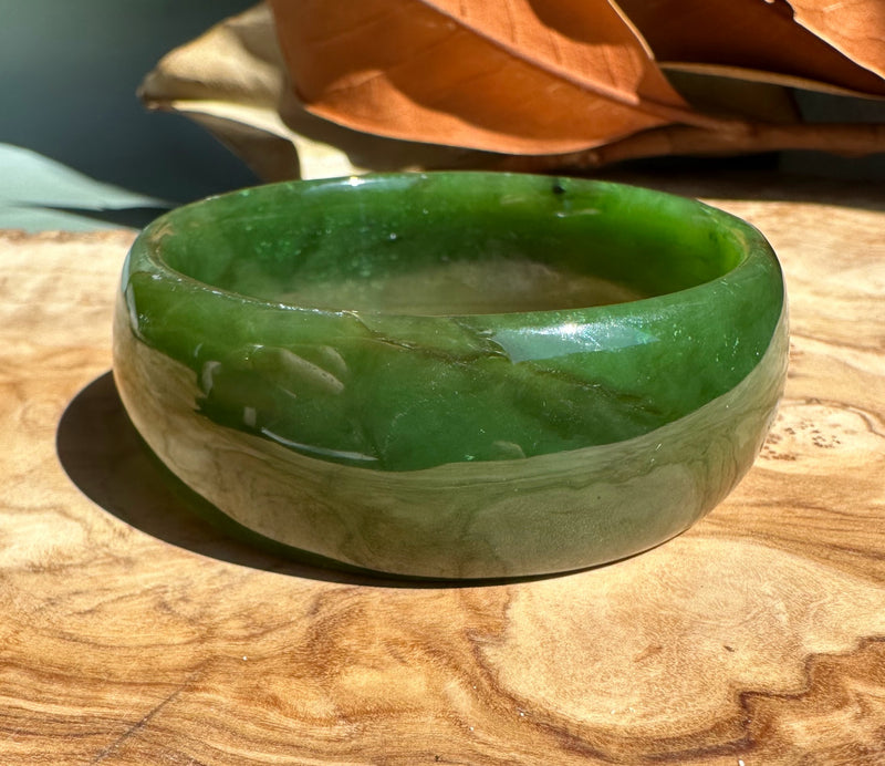 Wide Cassiar Jade Bangle - 59.5x25mm (as is)