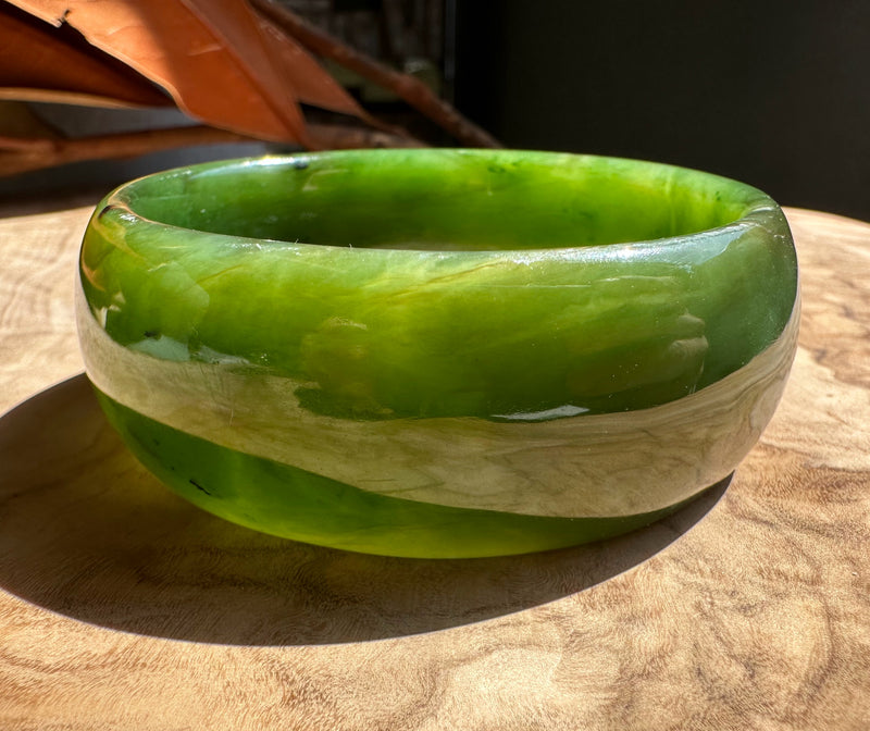 Wide Cassiar Jade Bangle - 59.5x25mm (as is)
