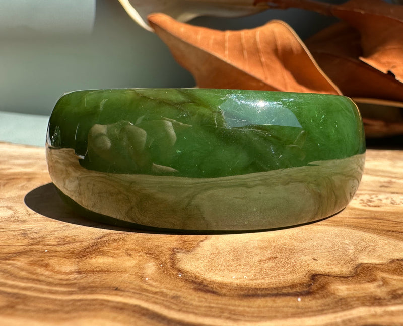 Wide Cassiar Jade Bangle - 59.5x25mm (as is)