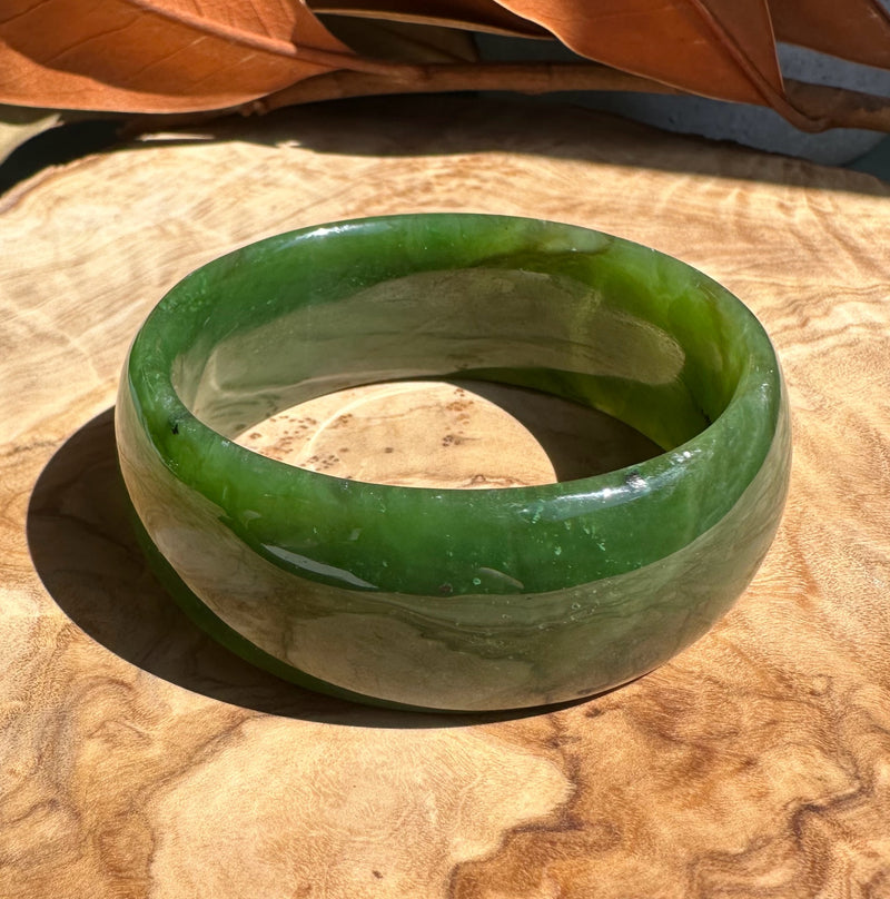 Wide Cassiar Jade Bangle - 59.5x25mm (as is)