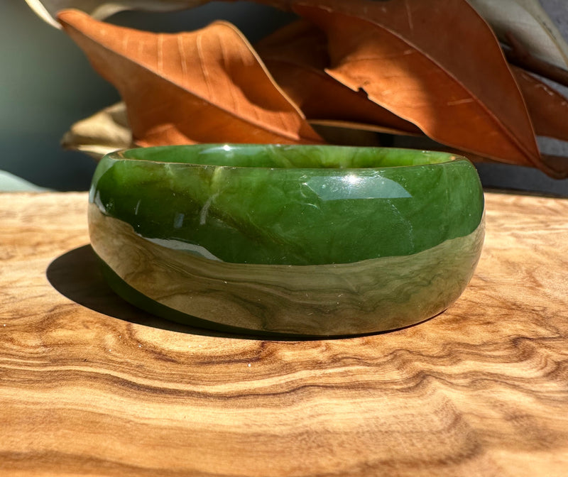 Wide Cassiar Jade Bangle - 59.5x25mm (as is)