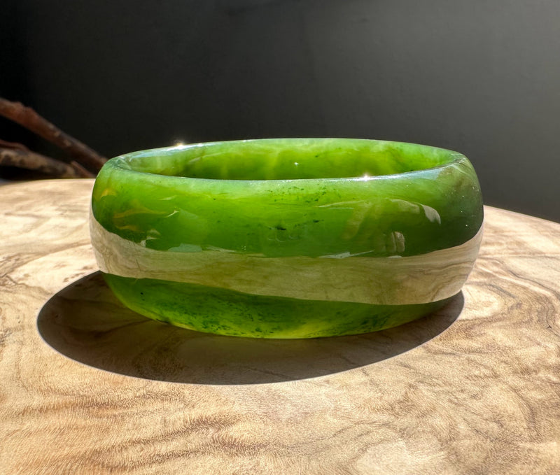 Wide Cassiar Jade Bangle - 59.5x25mm (as is)