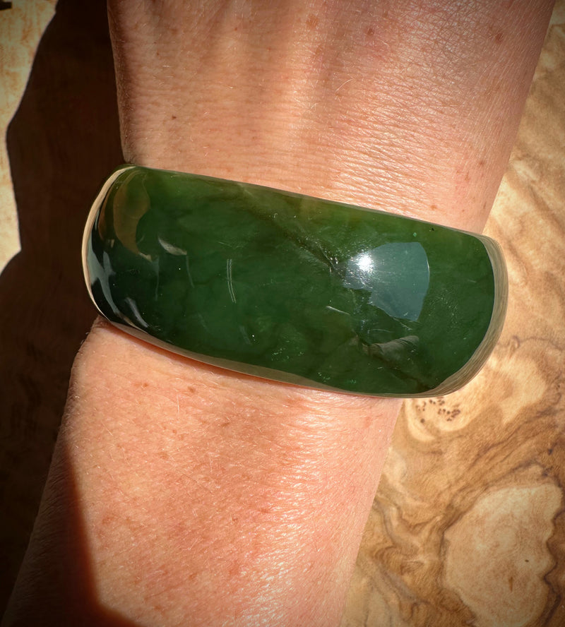 Wide Cassiar Jade Bangle - 59.5x25mm (as is)