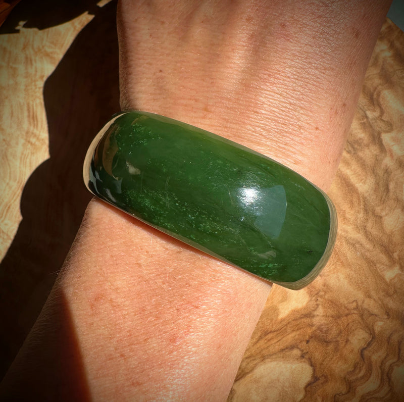 Wide Cassiar Jade Bangle - 59.5x25mm (as is)