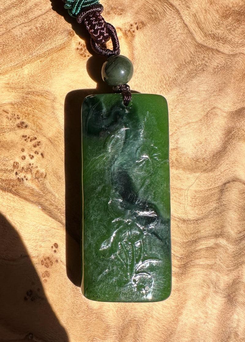 Canadian Jade Flower Pendant - 45mm*