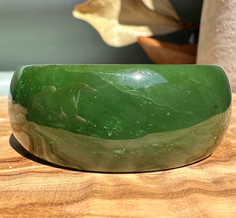 Wide Cassiar Jade Bangle - 57.5x25.25mm (as is)