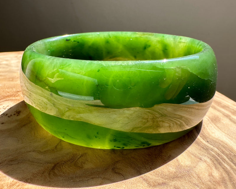 Wide Cassiar Jade Bangle - 57.5x25.25mm (as is)
