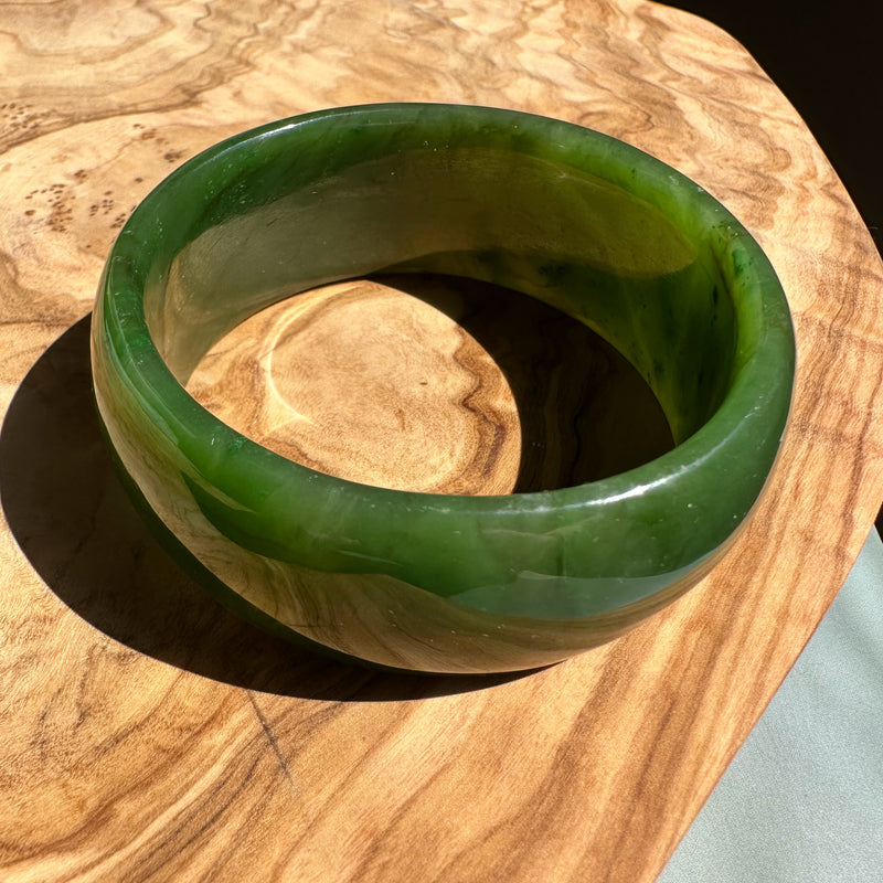 Wide Cassiar Jade Bangle - 57.5x25.25mm (as is)