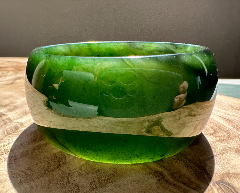 Dark Green A Grade Wide Bangle, 56 x 31mm*