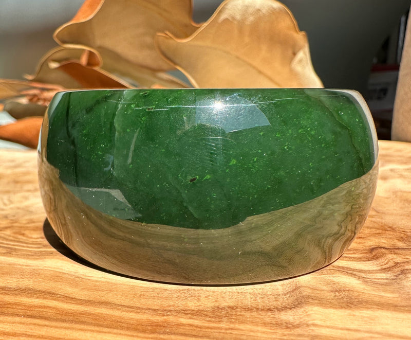 Dark Green A Grade Wide Bangle, 56 x 31mm*