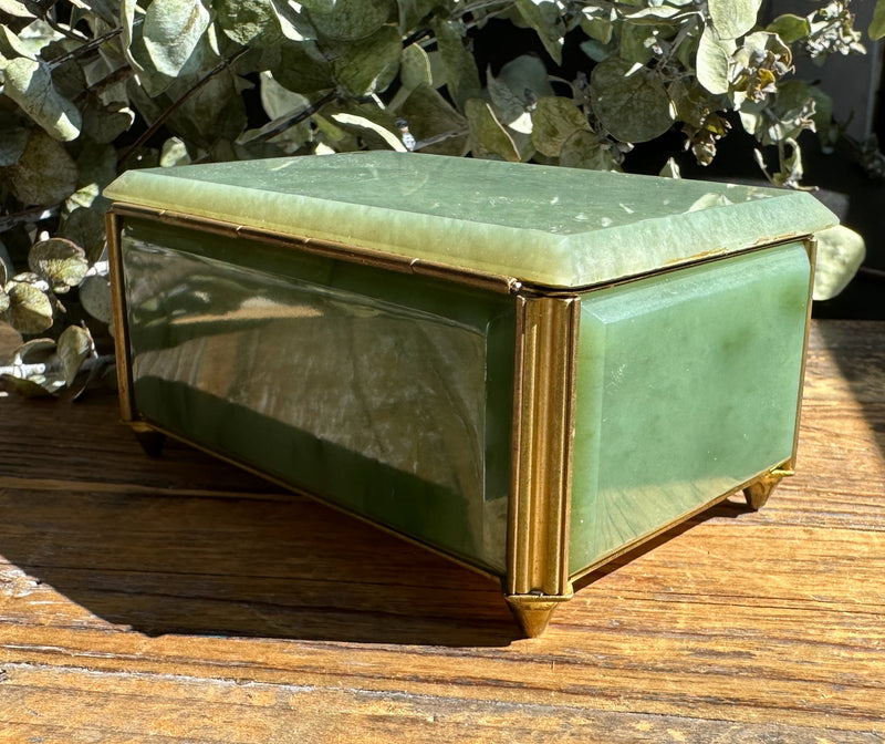 Old Siberian Jade Jewelry Box, 4"*