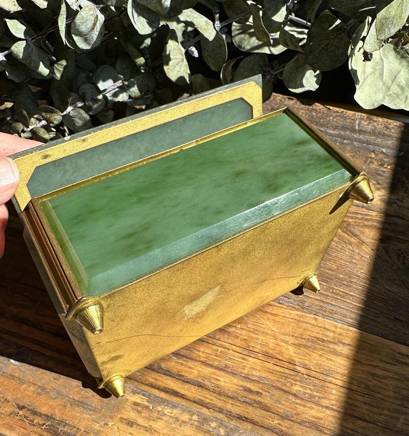 Old Siberian Jade Jewelry Box, 4"*