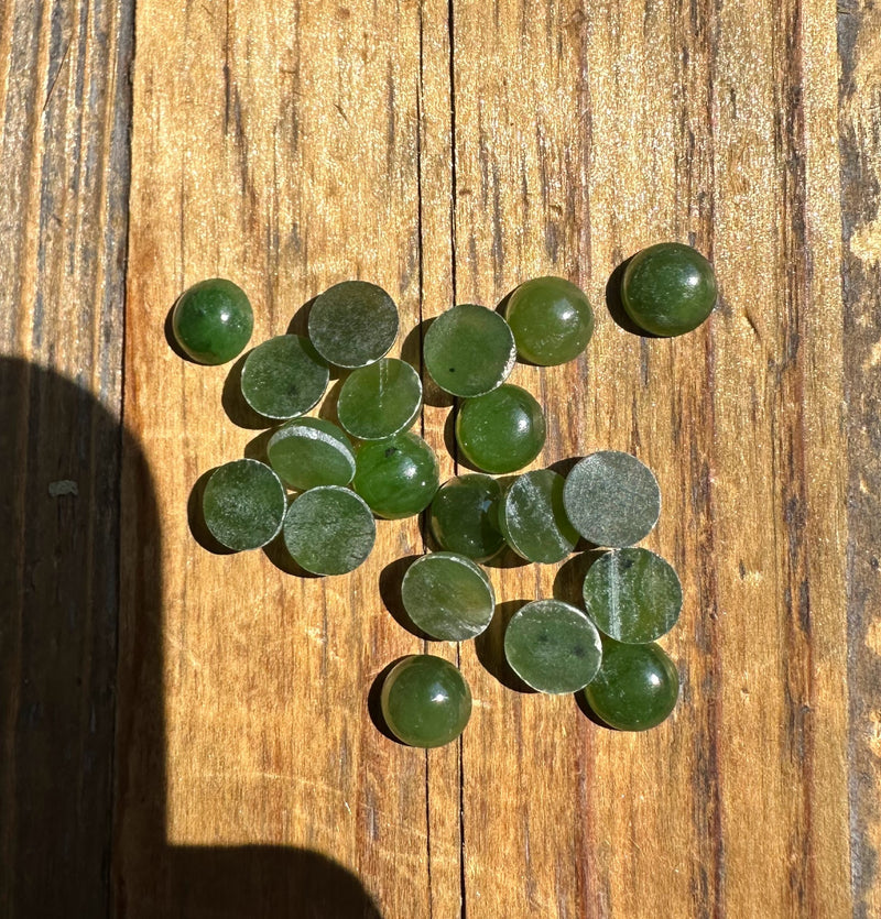 20pcs 7mm Round Nephrite Jade Cabochons - sold as a lot