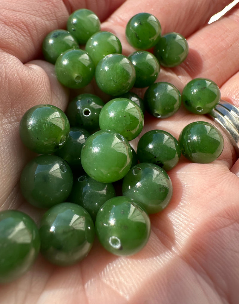 8mm Canadian Jade Bead -Regular Hole Size Jewelry Grade (Individually or as a set of 10) (Copy)