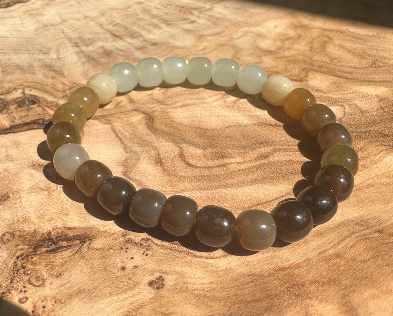 Nephrite Jade Bead Bracelet 7x6mm*
