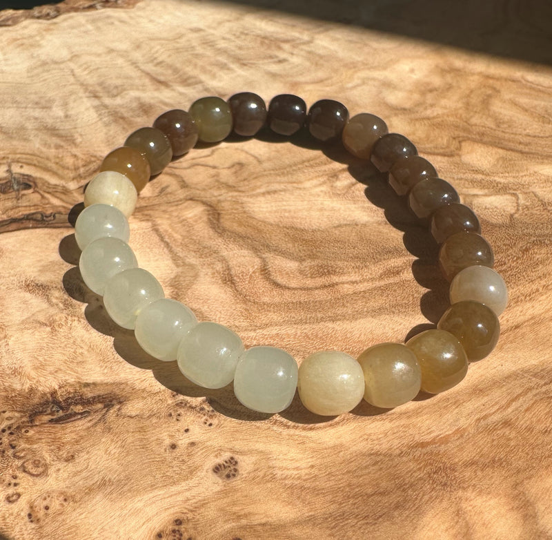 Nephrite Jade Bead Bracelet 7x6mm*