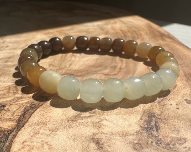 Nephrite Jade Bead Bracelet 7x6mm*