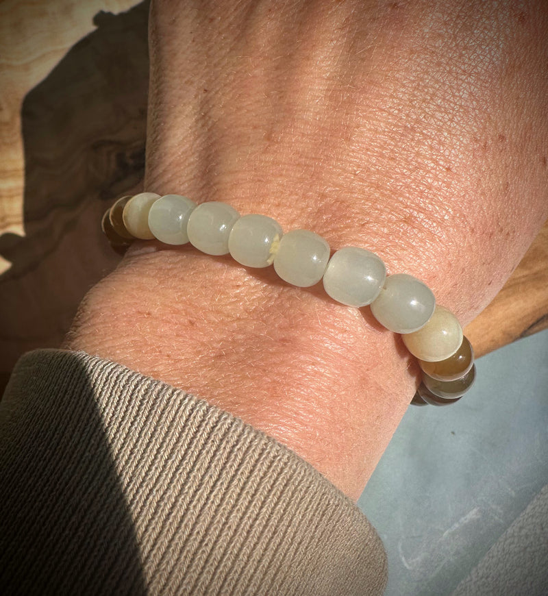 Nephrite Jade Bead Bracelet 7x6mm*