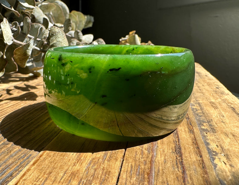 Extra Wide Cassiar Jade Bangle - 55x32mm (as is)