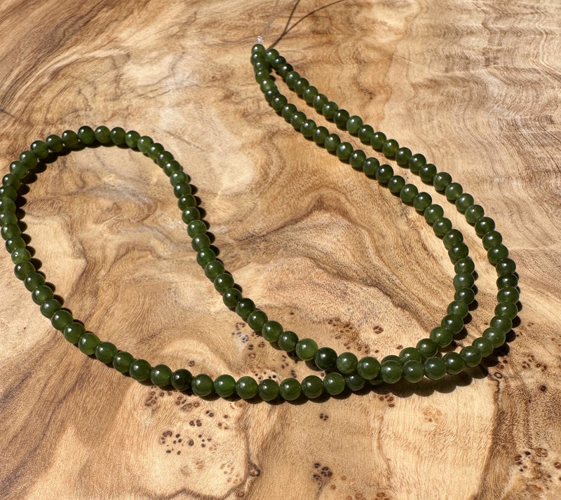 3.5mm Unstrung Nephrite Jade Beads, 16"