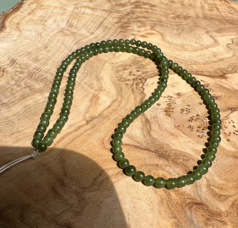 3.5mm Unstrung Nephrite Jade Beads, 16"