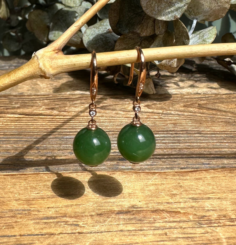 18k AA Jade Earrings