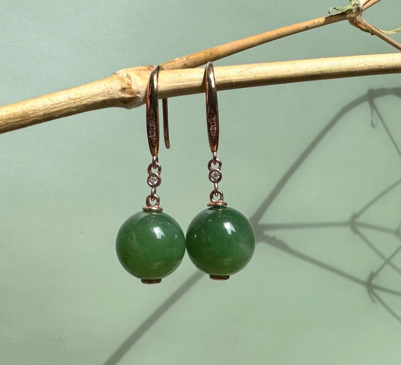 18k AA Jade Earrings