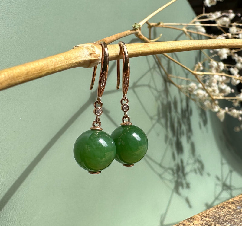 18k AA Jade Earrings