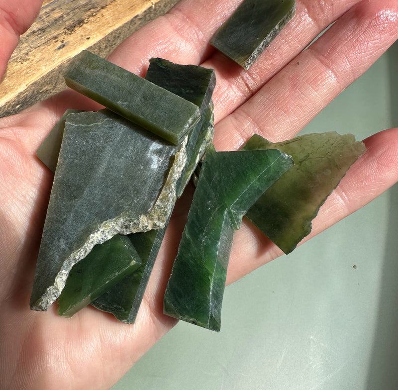 Canadian Nephrite Jade Small Slab Sample Pack - 1/2 pound