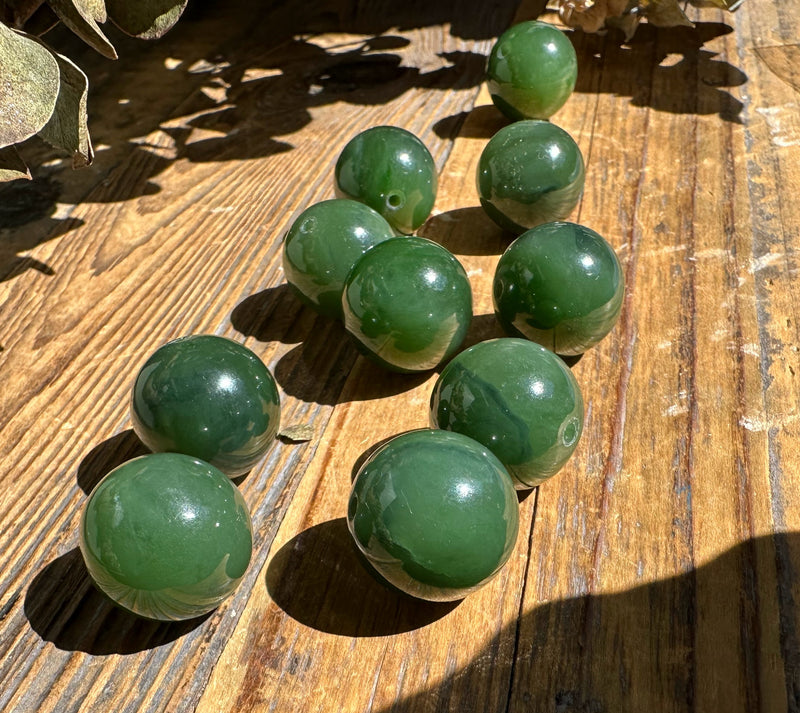 16mm Drilled Individual Jade Bead