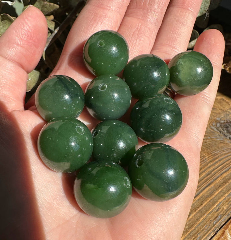 16mm Drilled Individual Jade Bead