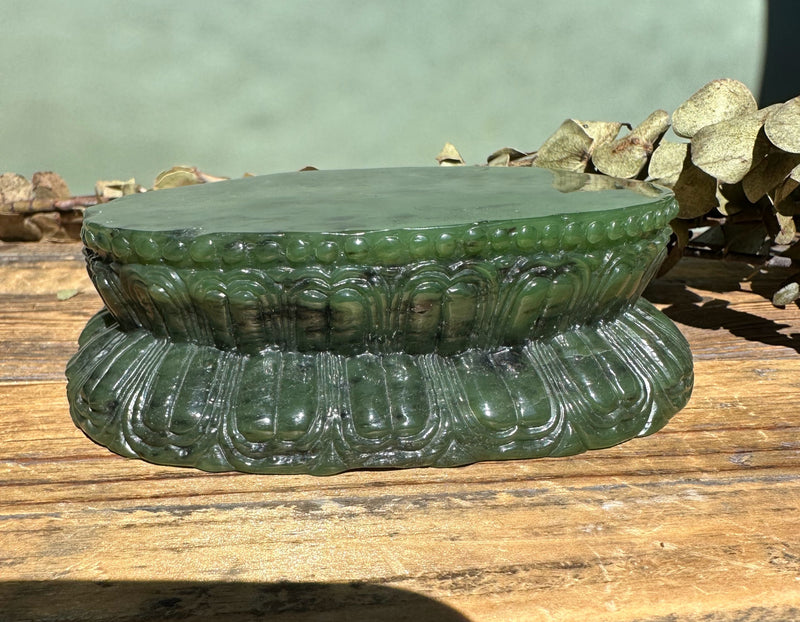 Shakyamuni Buddha, 7.5" Carved out of Canadian Nephrite Jade