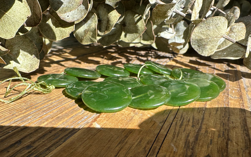 A+ Grade Canadian Jade Lentil Beads 22mm -10"