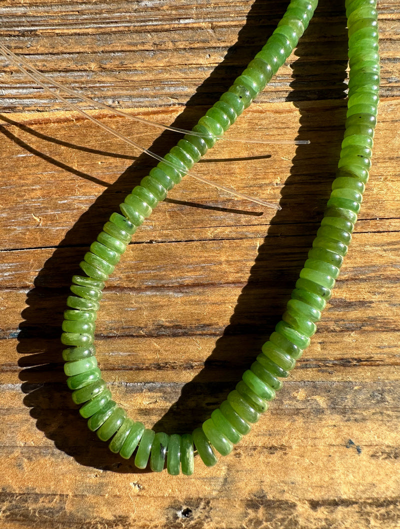 Siberian Jade Washer Shape Beads, 16"*