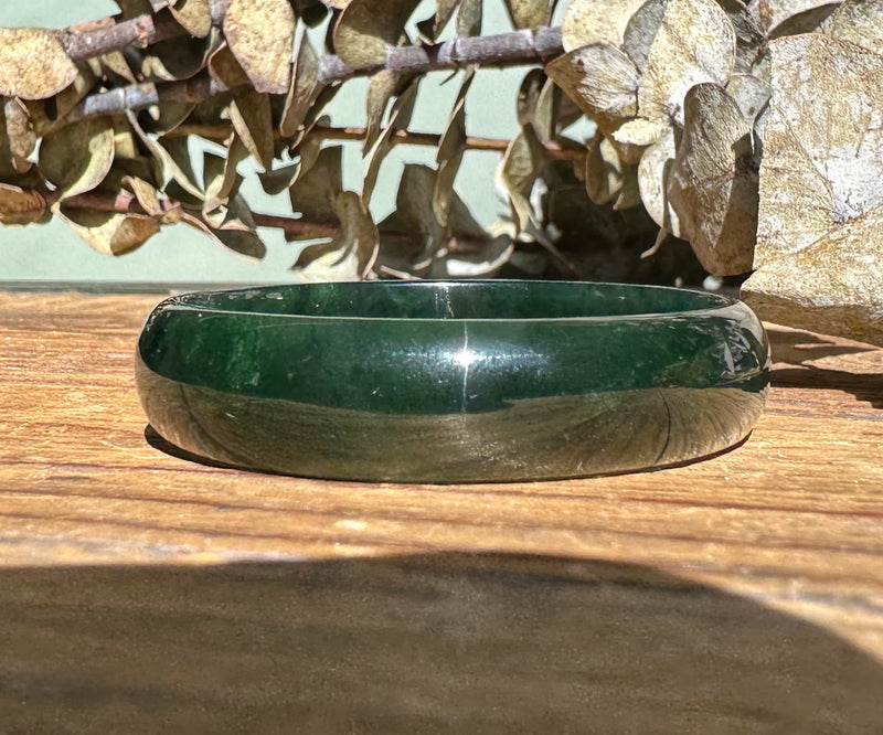 Dark Greenish Blue Canadian Jade Baby Bangle - 43mm*