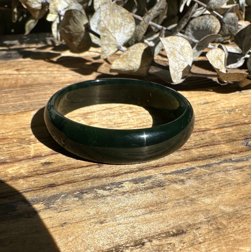 Dark Greenish Blue Canadian Jade Baby Bangle - 43mm*