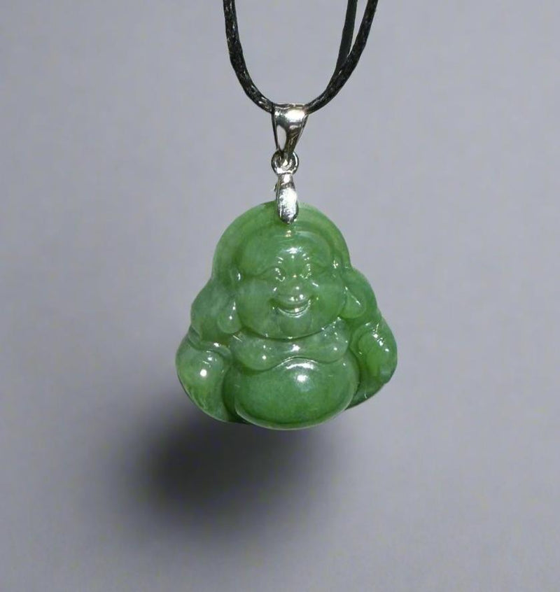 Small Happy Jade Buddha Pendant - 20mm