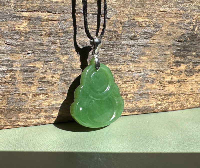 Small Happy Jade Buddha Pendant - 20mm