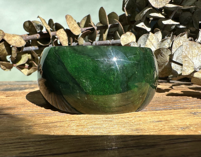 Dark Green A Grade Wide Bangle, 53.5 x 30.5mm*